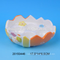 Personalized ceramic easter egg plates in round shape